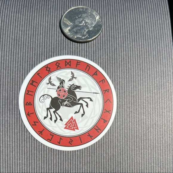 Valkyrie Valhalla Heritage Old Norse God Warrior Celtic Art Single Sticker - Picture 4 of 5